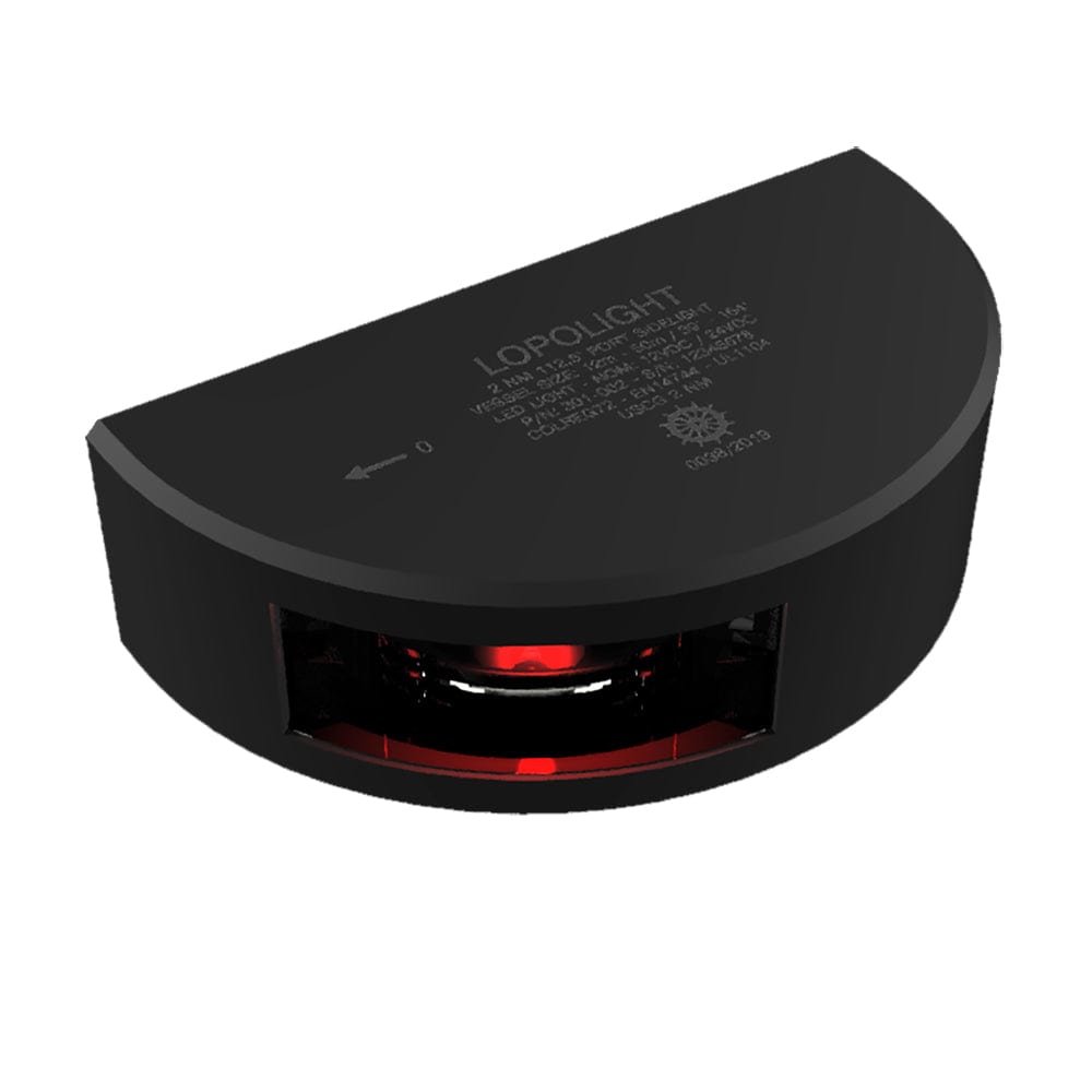 Lopolight Series 301-002 - Port Sidelight - 2NM - Vertical Mount - Red - Black Housing - 6M Cable [301-002-B-6M] - The Happy Skipper