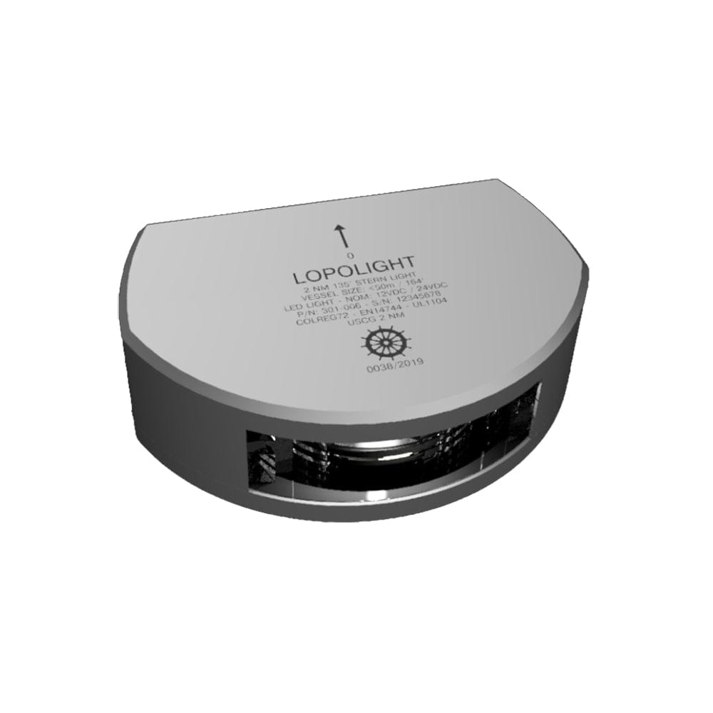 Lopolight Series 301-006 - Stern Light - 2NM - Vertical Mount - White - Silver Housing [301-006] - The Happy Skipper