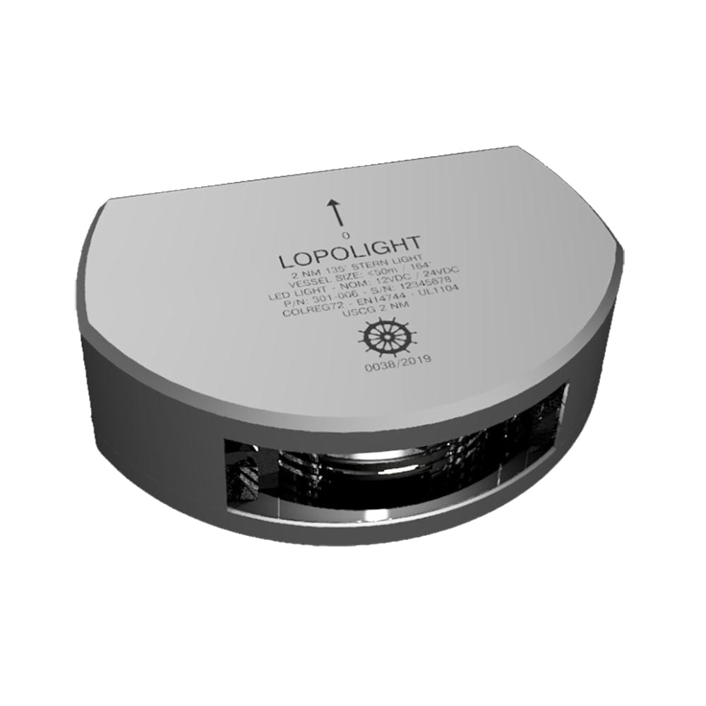 Lopolight Series 301-006 - Stern Light - 2NM - Vertical Mount - White - Silver Housing - 6M Cable [301-006-6M] - The Happy Skipper