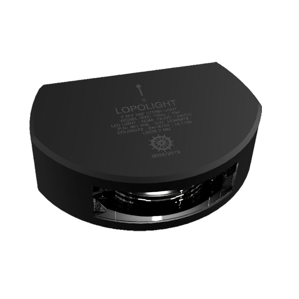 Lopolight Series 301-006 - Stern Light w/Deck Light - 2NM - Vertical Mount - White - Black Housing - 6M Cable [301-006-B-6M] - The Happy Skipper