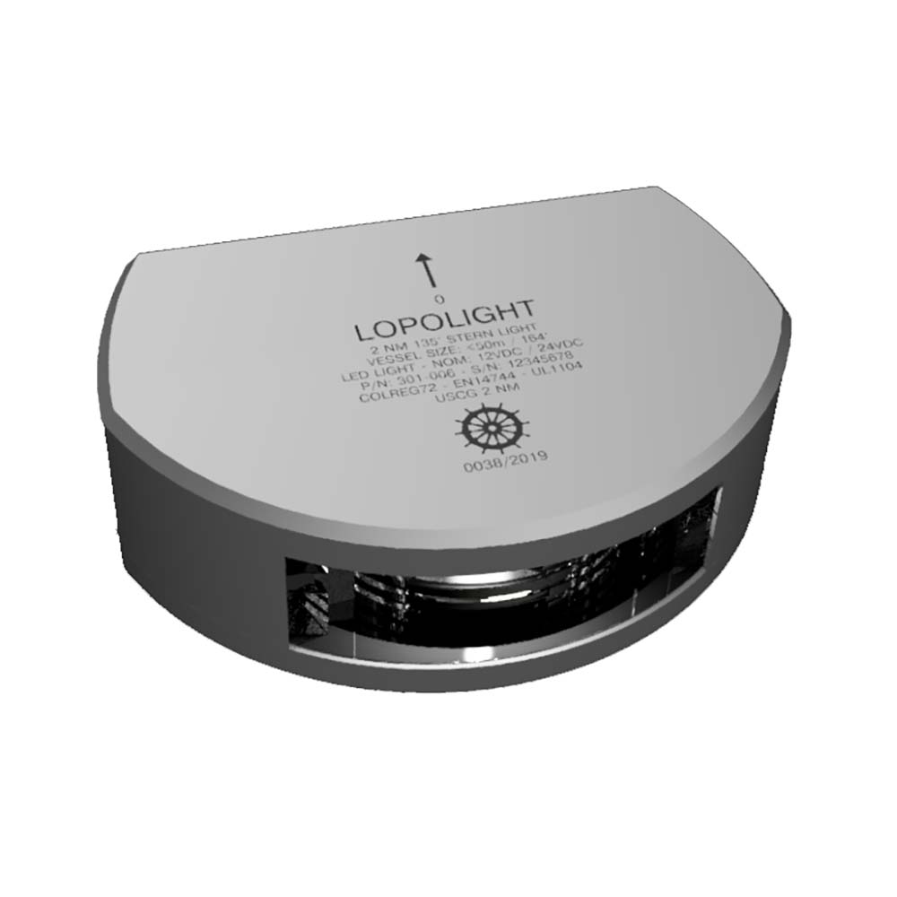 Lopolight Series 301-006 - Stern Light w/Deck Light - 2NM - Vertical Mount - White - Silver Housing [301-006DLX] - The Happy Skipper