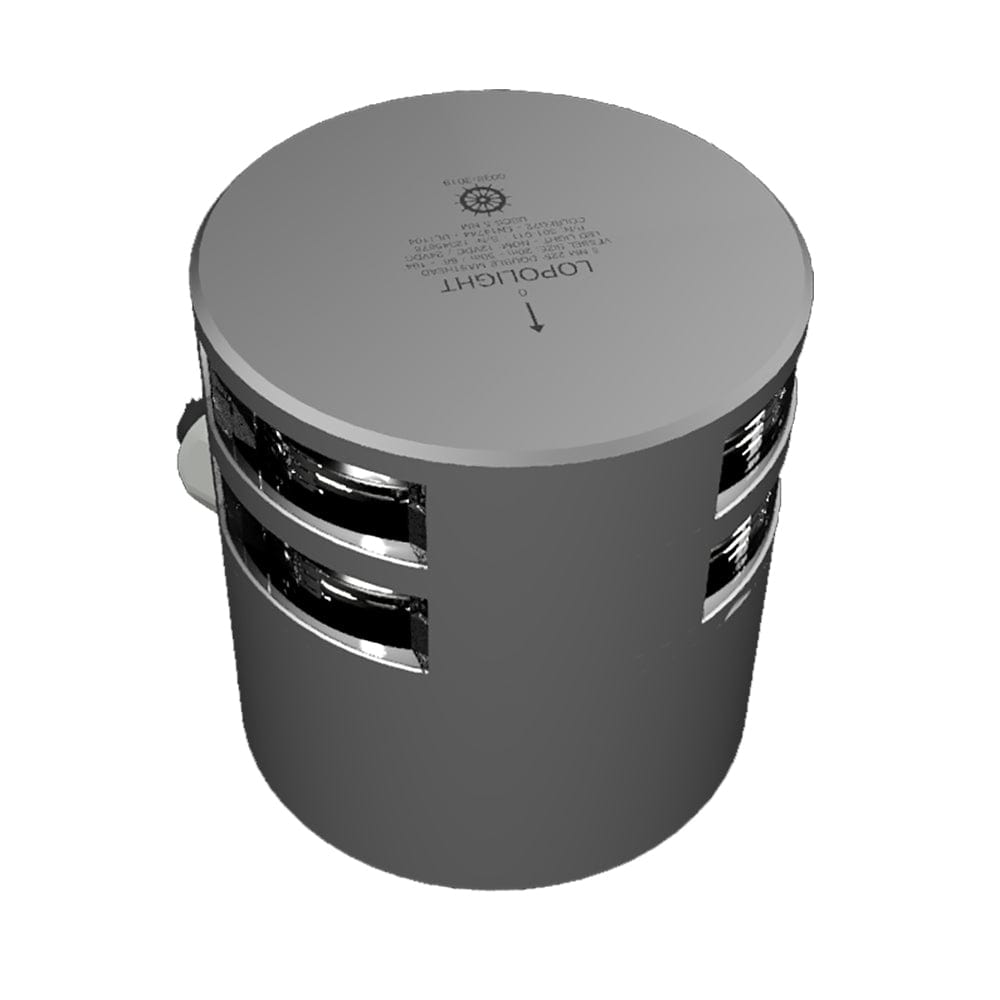 Lopolight Series 301-011 - Double Stacked Masthead Light - 5NM - Horizontal Mount - White - Silver Housing [301-011KLST] - The Happy Skipper
