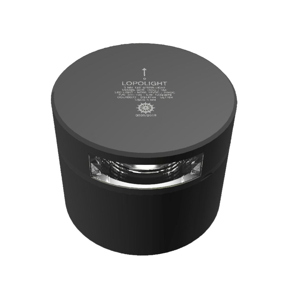 Lopolight Series 301-105 - Stern Light - 3NM - Horizontal Mount - White - Black Housing [301-105-B] - The Happy Skipper