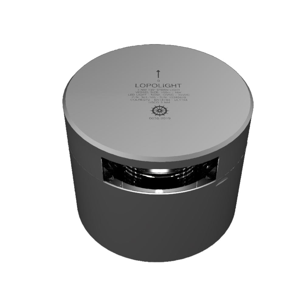 Lopolight Series 301-105 - Stern Light - 3NM - Horizontal Mount - White - Silver Housing [301-105] - The Happy Skipper
