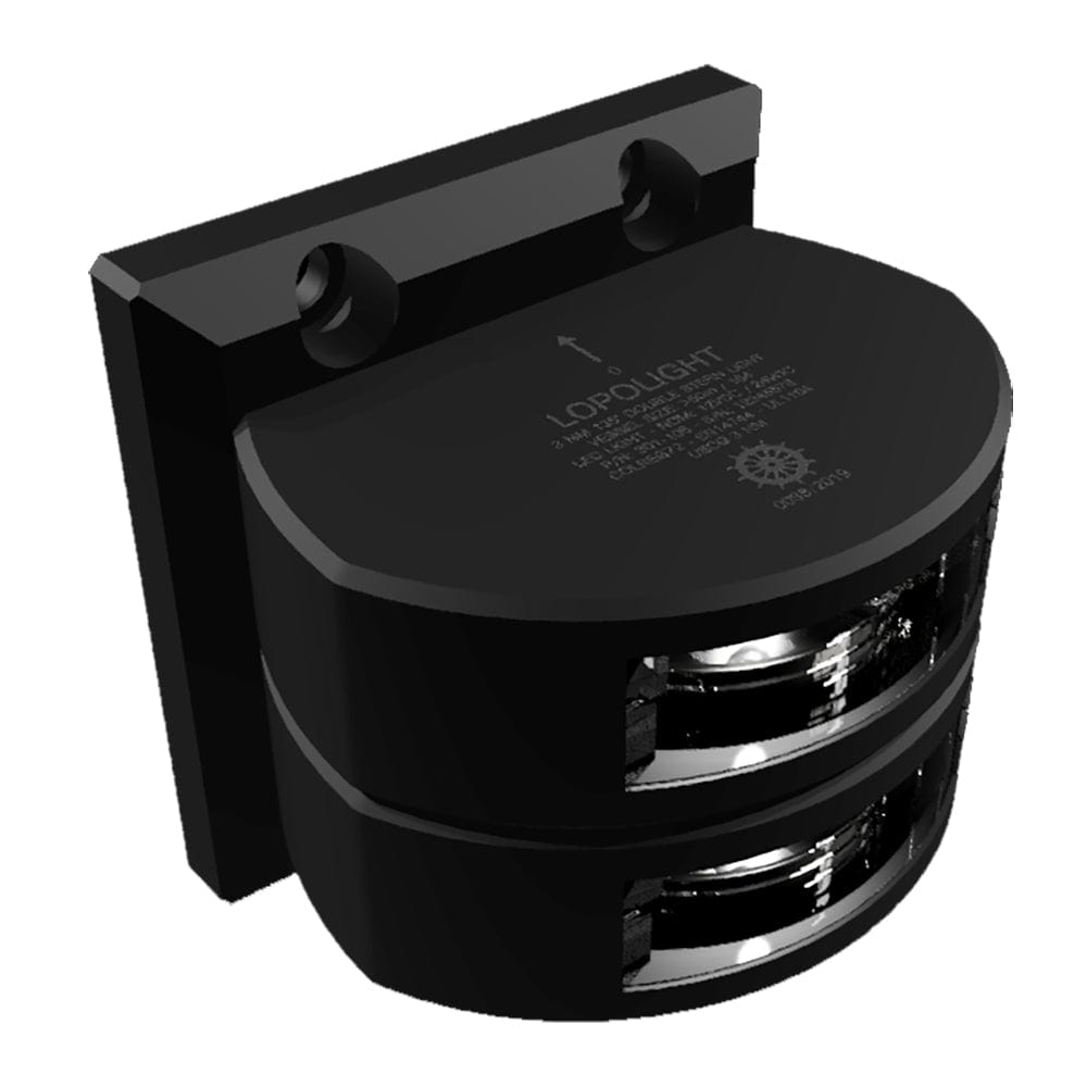 Lopolight Series 301-106 - Double Stacked Stern Light - 3NM - Vertical Mount -White - Black Housing [301-106ST-B] - The Happy Skipper