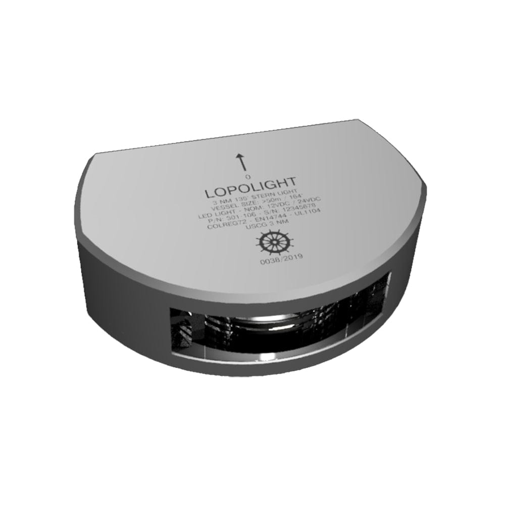 Lopolight Series 301-106 - Stern Light - 3NM - Vertical Mount - White - Silver Housing [301-106] - The Happy Skipper