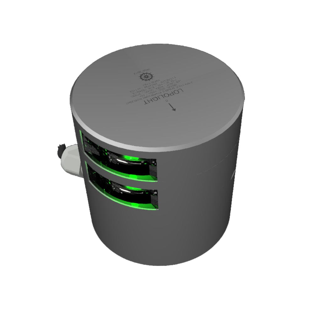 Lopolight Series 301-108 - Double Stacked Navigation Light - 3NM - Horizontal Mount - Green - Silver Housing [301-108ST] - The Happy Skipper
