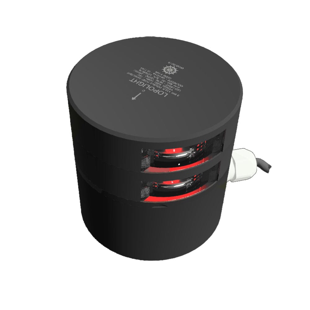 Lopolight Series 301-109 - Double Stacked Navigation Light - 3NM - Horizontal Mount - Red - Black Housing [301-109ST-B] - The Happy Skipper
