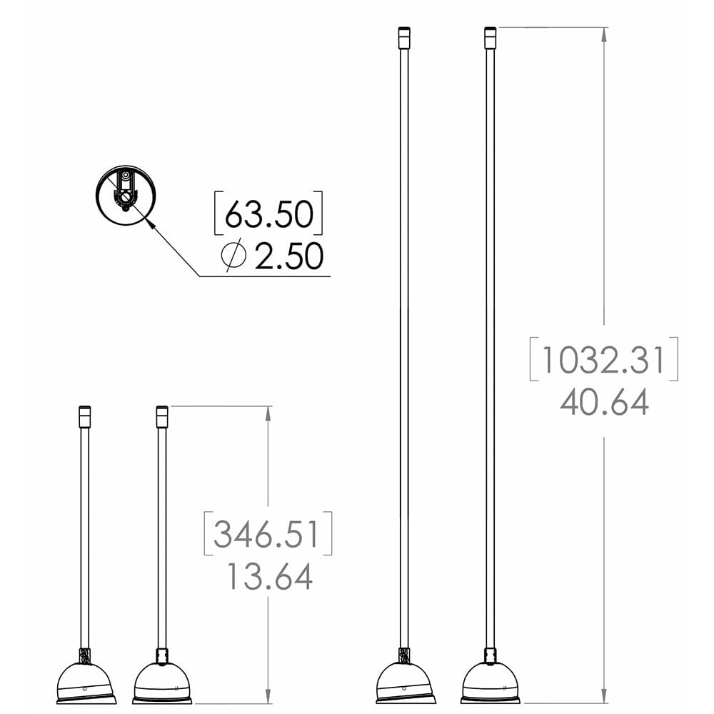 Lumitec Contour Anchor Light - 39" - Black Shaft White Base [101584] - The Happy Skipper