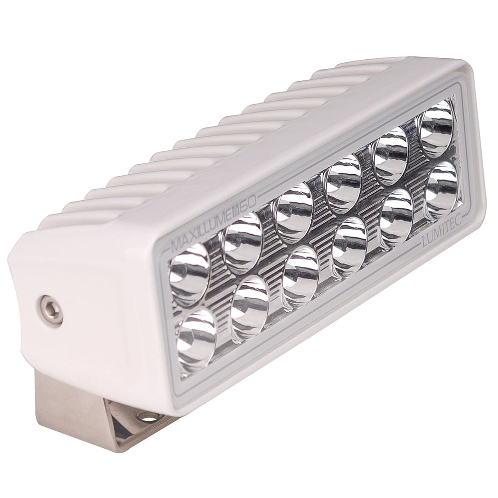 Lumitec Maxillume h60 - Trunnion Mount Flood Light - White Dimming - White Housing [101334] - The Happy Skipper