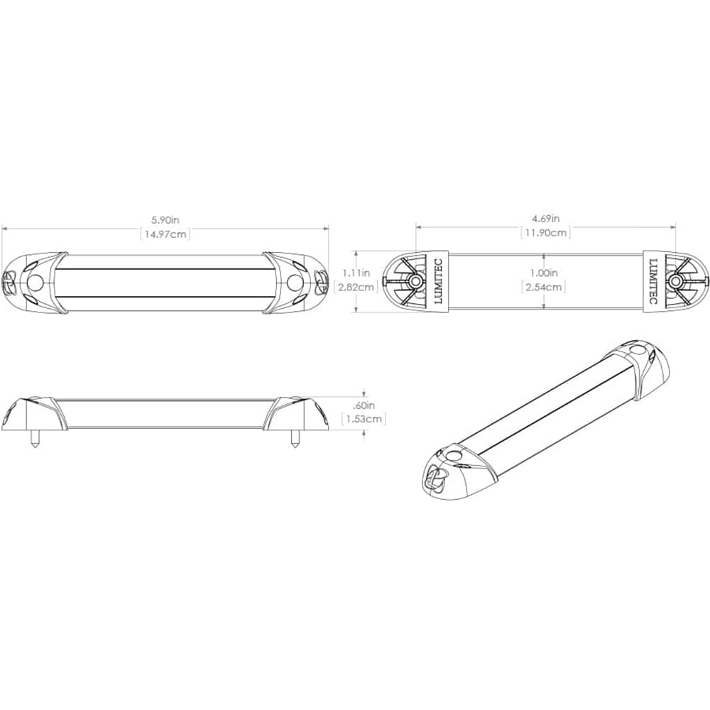 Lumitec Mini Rail2 6" LED Utility Light - Spectrum RGBW - Brushed Finish [101545] - The Happy Skipper