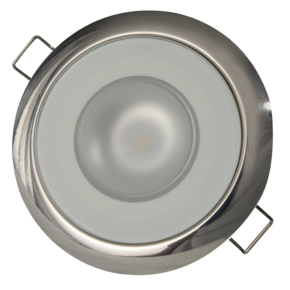 Lumitec Mirage - Flush Mount Down Light - Glass Finish/Polished SS Bezel - 3-Color Red/Blue Non-Dimming w/White Dimming [113118] - The Happy Skipper