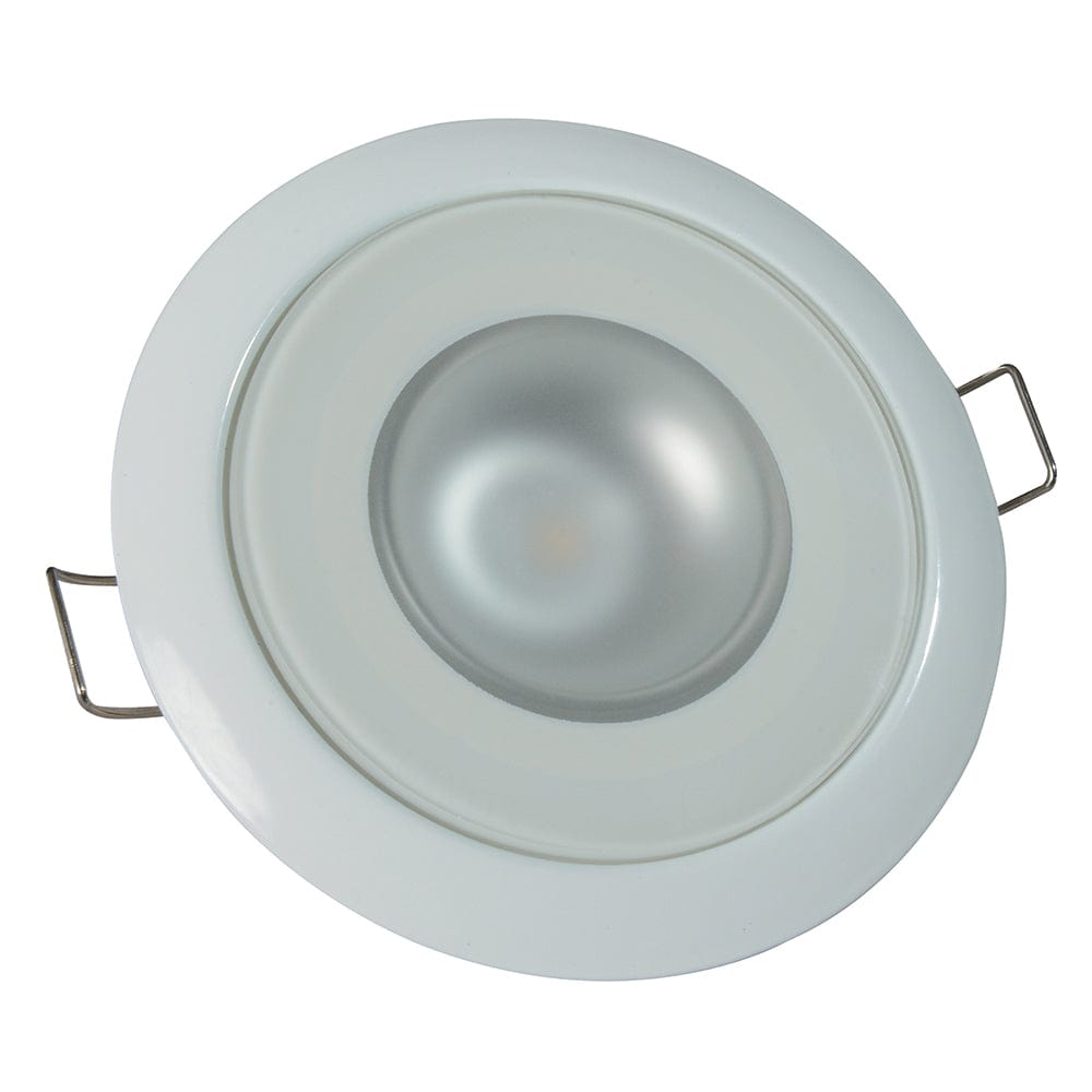 Lumitec Mirage - Flush Mount Down Light - Glass Finish/White Bezel - 2-Color White/Blue Dimming [113121] - The Happy Skipper