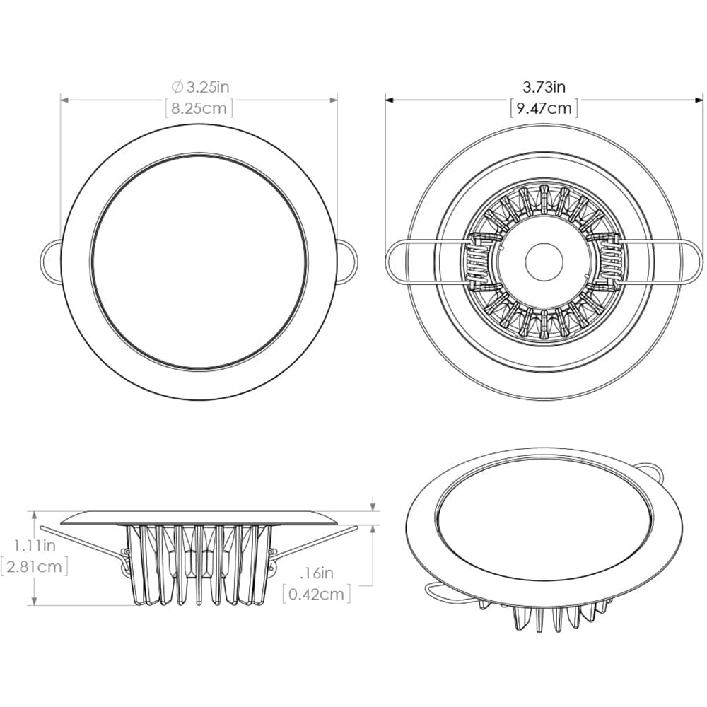 Lumitec Mirage - Flush Mount Down Light - Glass Finish/White Bezel - 2-Color White/Blue Dimming [113121] - The Happy Skipper