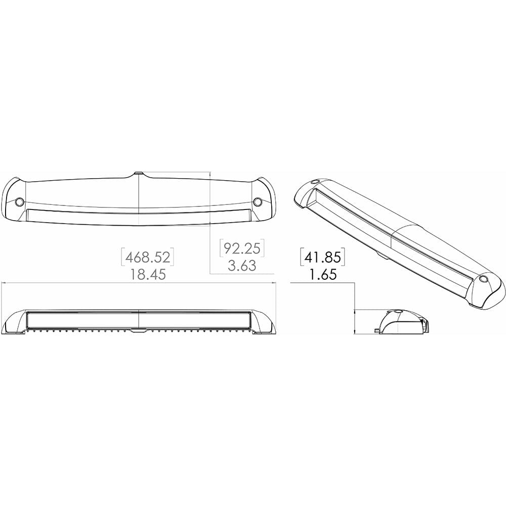 Lumitec Razor 18" Light Bar -Flood - White [101586] - The Happy Skipper