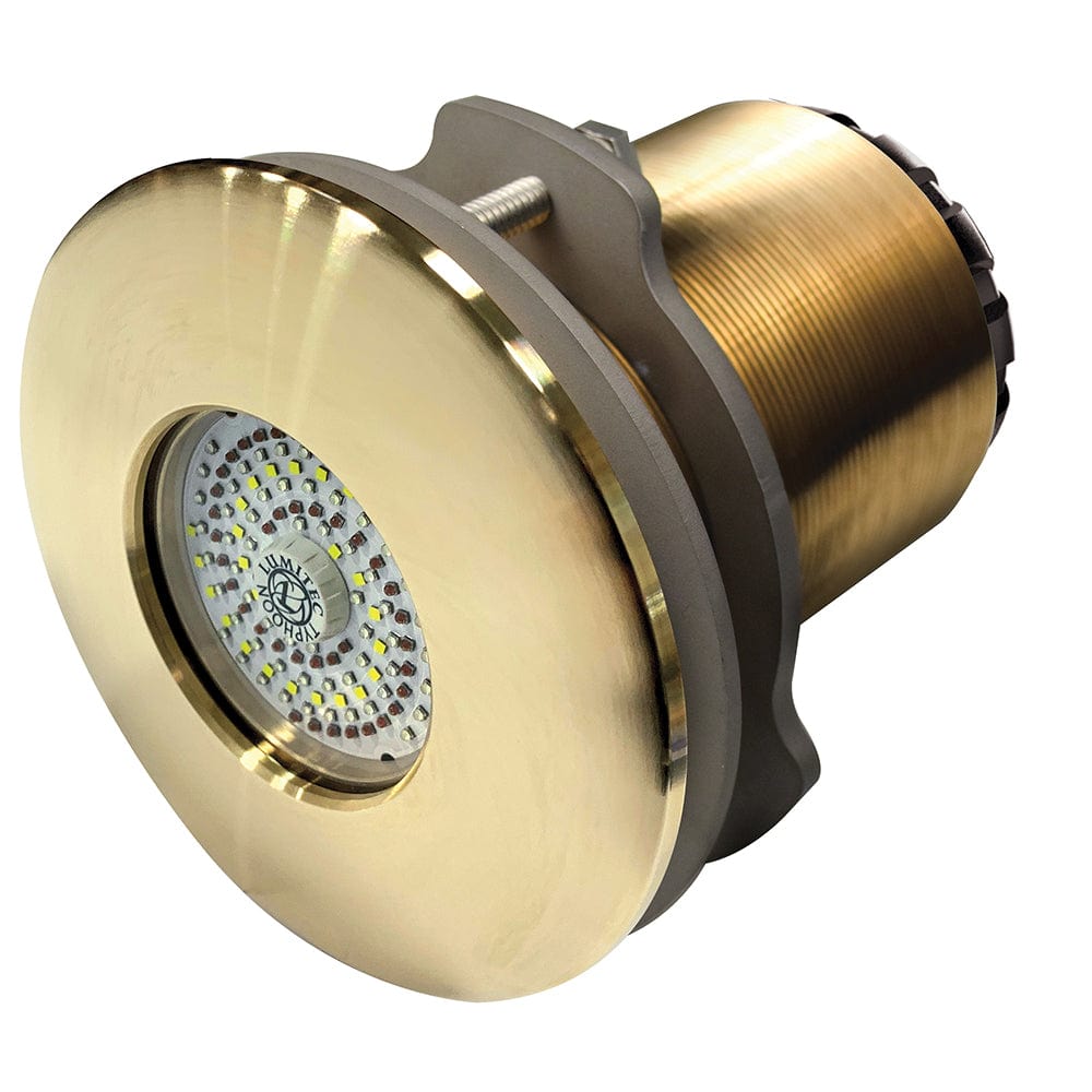 Lumitec SeaBlaze Typhoon Underwater Light - Bronze Thru-Hull - White/Blue - Flush Mount [101450] - The Happy Skipper