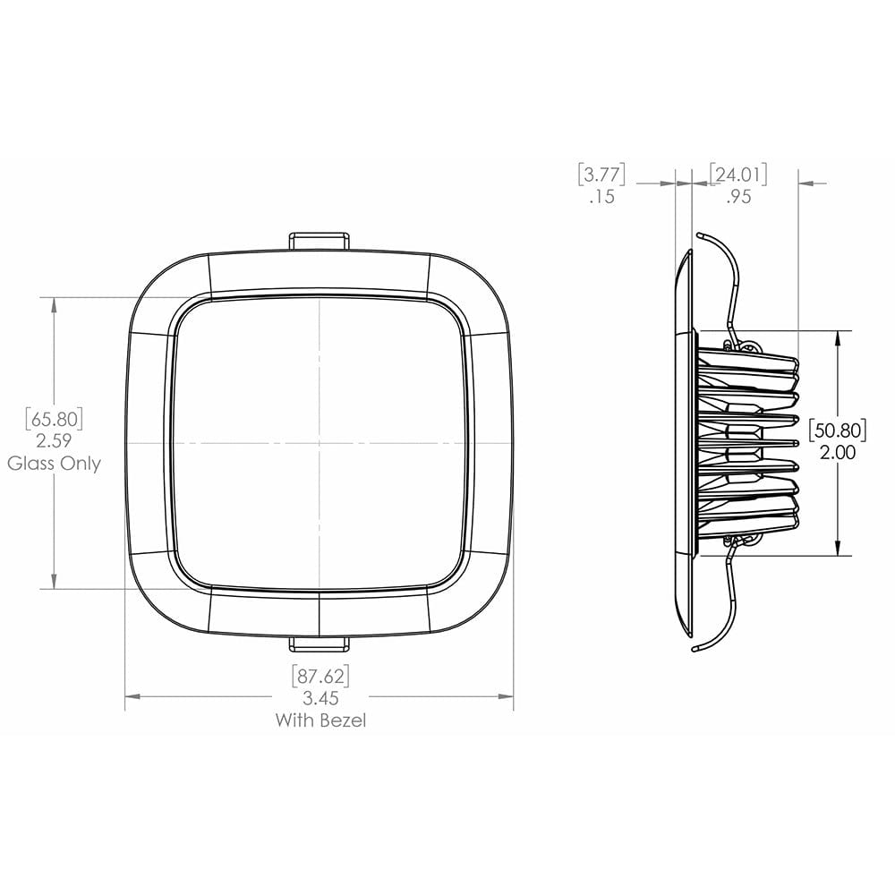 Lumitec Square Mirage Down Light - Spectrum RGBW Dimming - Polished Bezel [116117] - The Happy Skipper