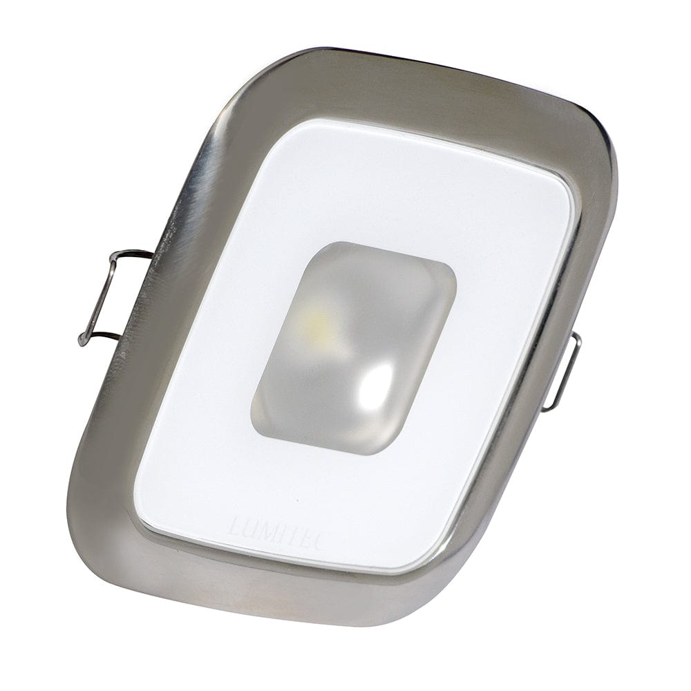 Lumitec Square Mirage Down Light - White Dimming, Red/Blue Non-Dimming - Polished Bezel [116118] - The Happy Skipper
