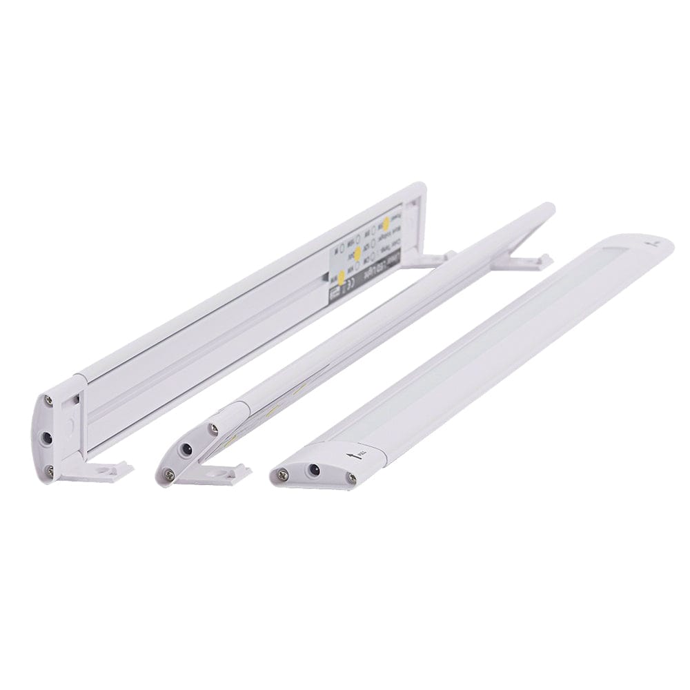 Lunasea Adjustable Linear LED Light w/Built-In Dimmer - 12" Length, 12VDC, Warm White w/ Switch [LLB-32KW-01-00] - The Happy Skipper