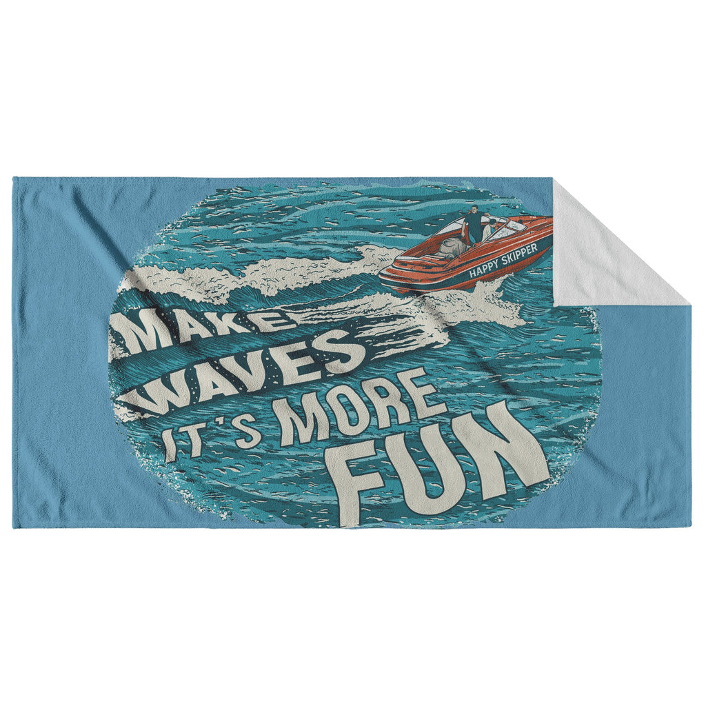 Make Waves It's More Fun™ Beach Towel - The Happy Skipper