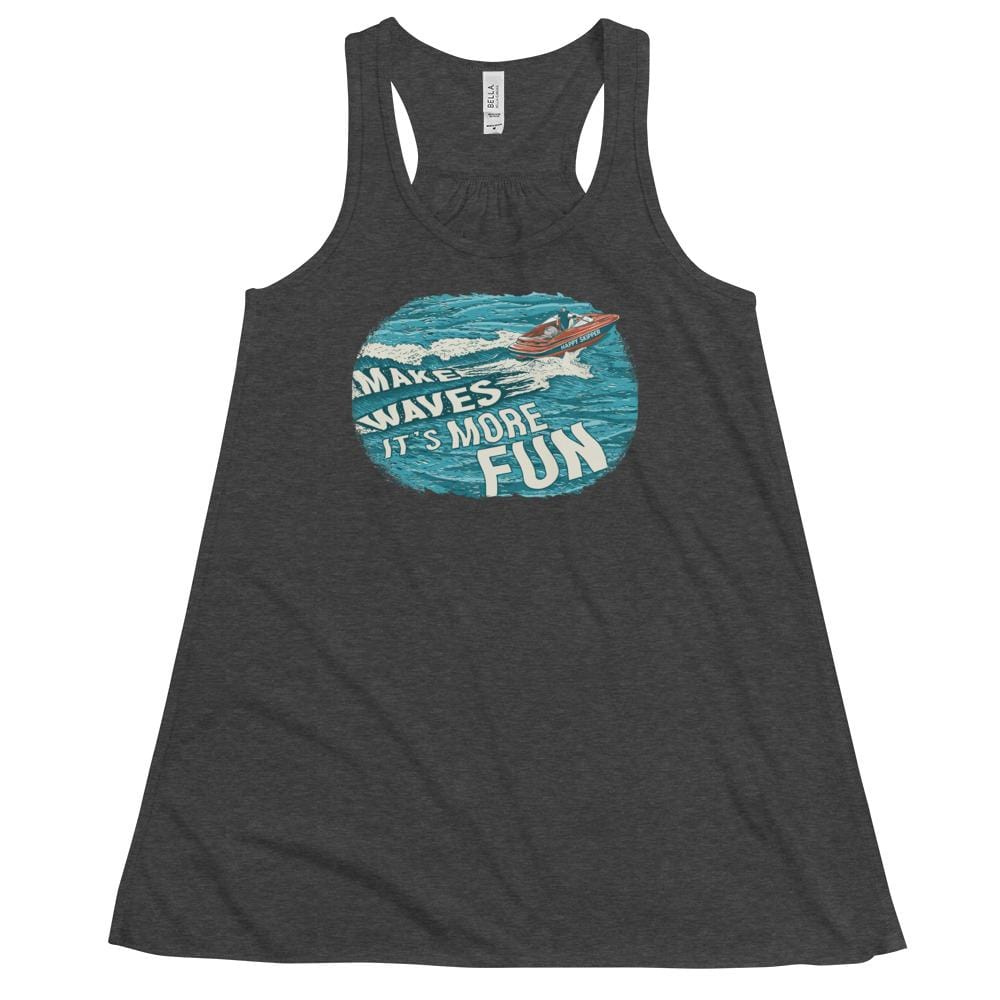 Make Waves It's More Fun™ Women's Flowy Racerback Tank - The Happy Skipper