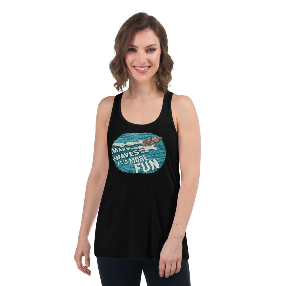 Make Waves It's More Fun™ Women's Flowy Racerback Tank - The Happy Skipper