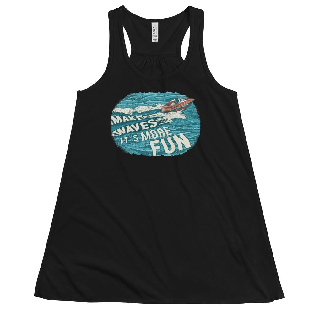 Make Waves It's More Fun™ Women's Flowy Racerback Tank - The Happy Skipper