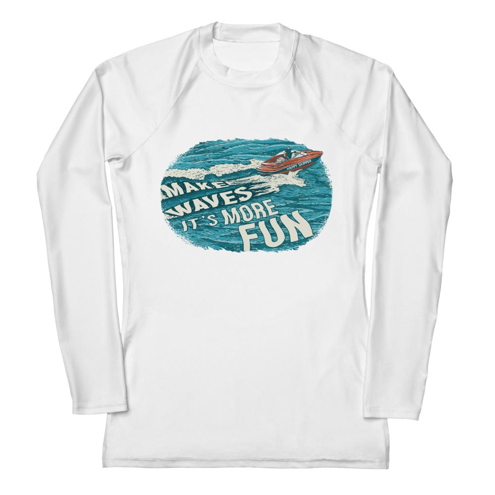 Make Waves It's More Fun - Women's Rash Guard 50 SPF - The Happy Skipper