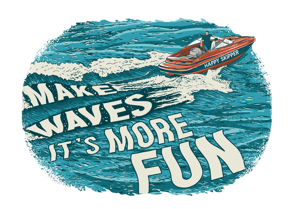 Make Waves It's More Fun™ Women's V-Neck T-Shirt - The Happy Skipper