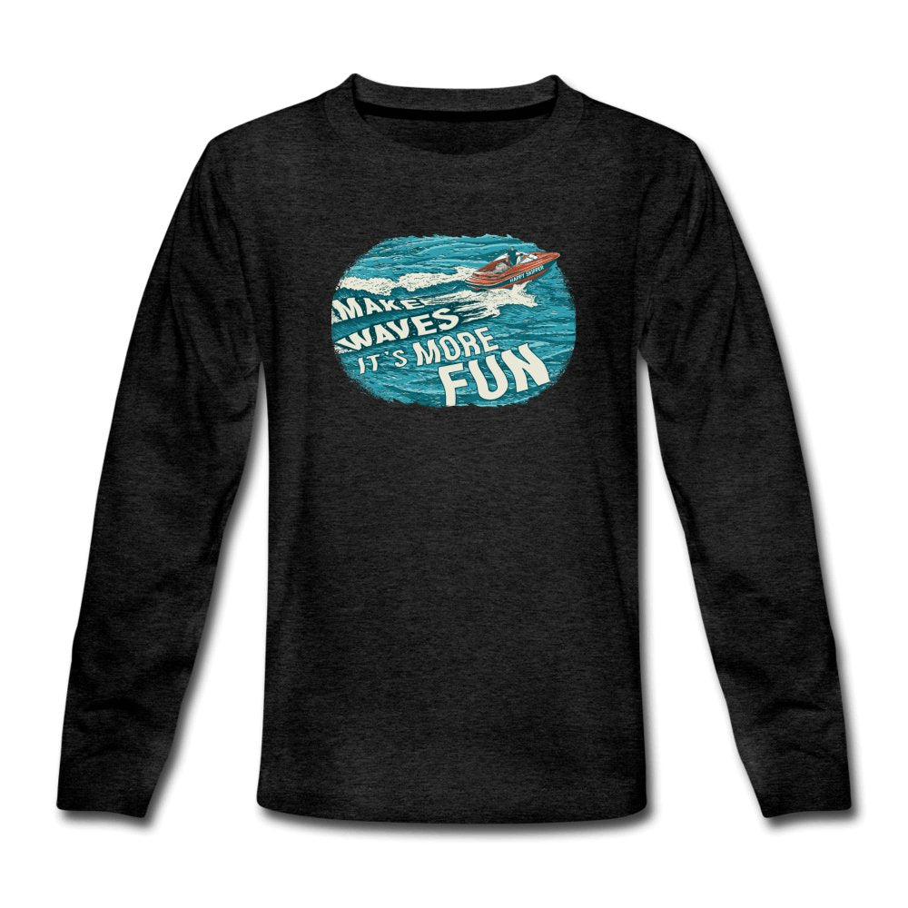 Make Waves It's More Fun™ Youth Long Sleeve T-Shirt - The Happy Skipper