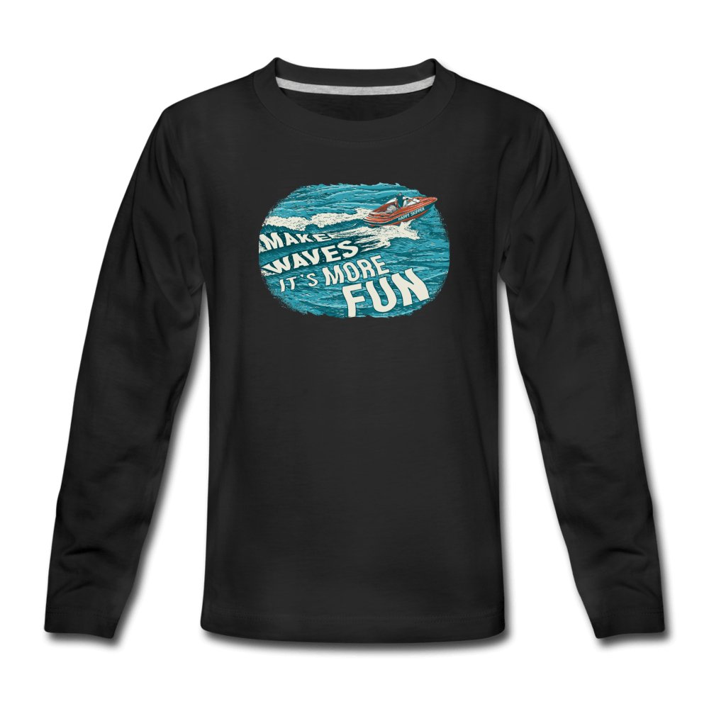 Make Waves It's More Fun™ Youth Long Sleeve T-Shirt - The Happy Skipper