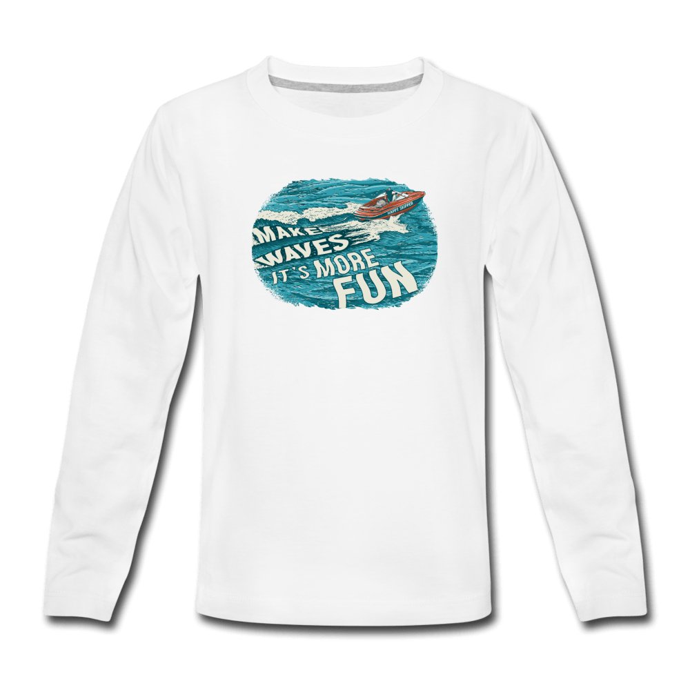 Make Waves It's More Fun™ Youth Long Sleeve T-Shirt - The Happy Skipper