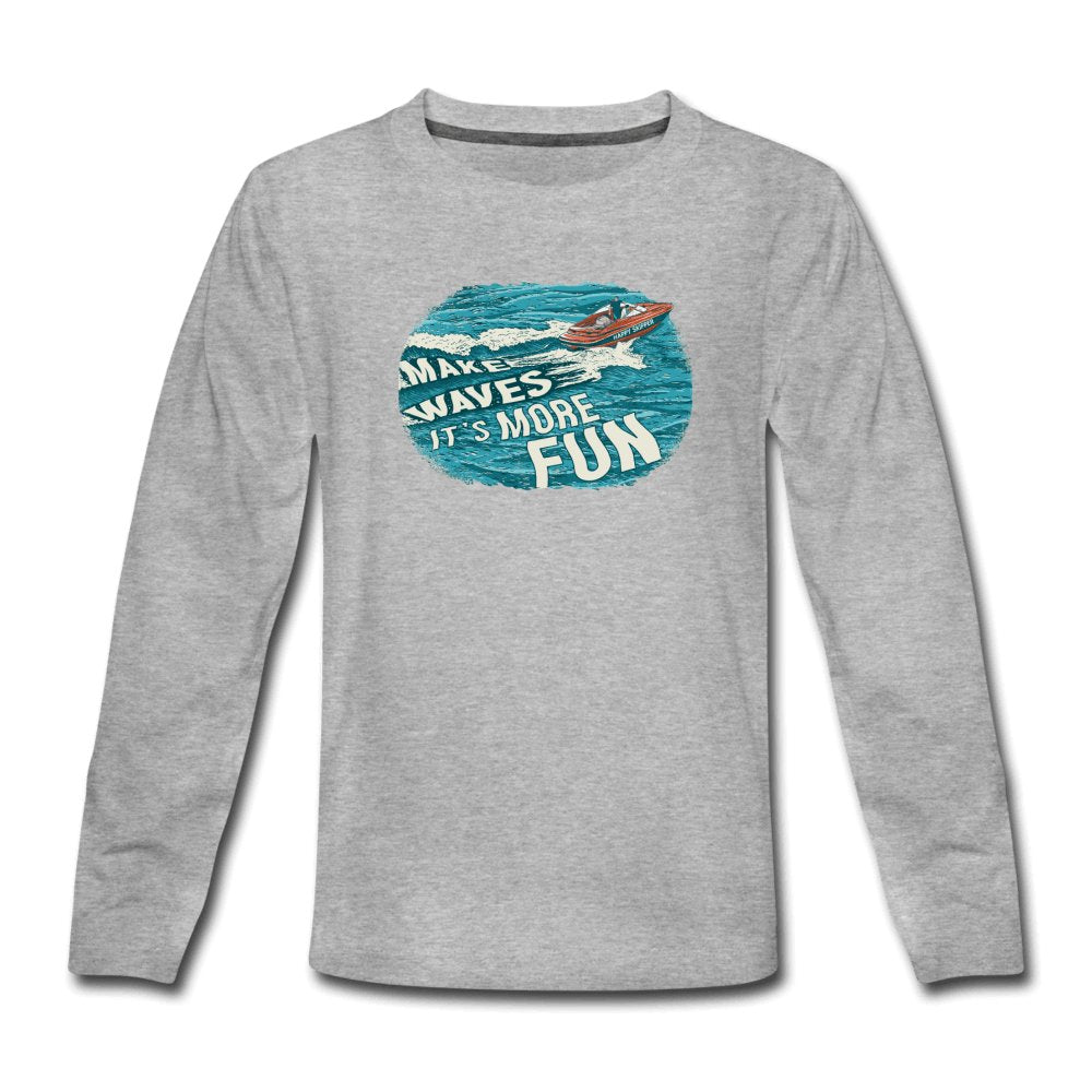 Make Waves It's More Fun™ Youth Long Sleeve T-Shirt - The Happy Skipper