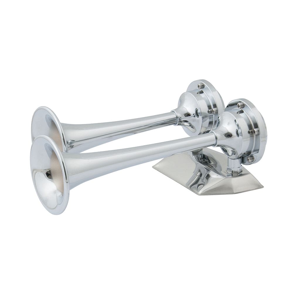 Marinco 12V Chrome Plated Dual Trumpet Mini Air Horn [10108] - The Happy Skipper