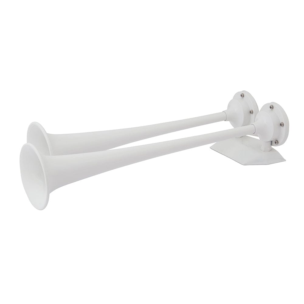 Marinco 12V White Epoxy Coated Dual Trumpet Air Horn [10122] - The Happy Skipper