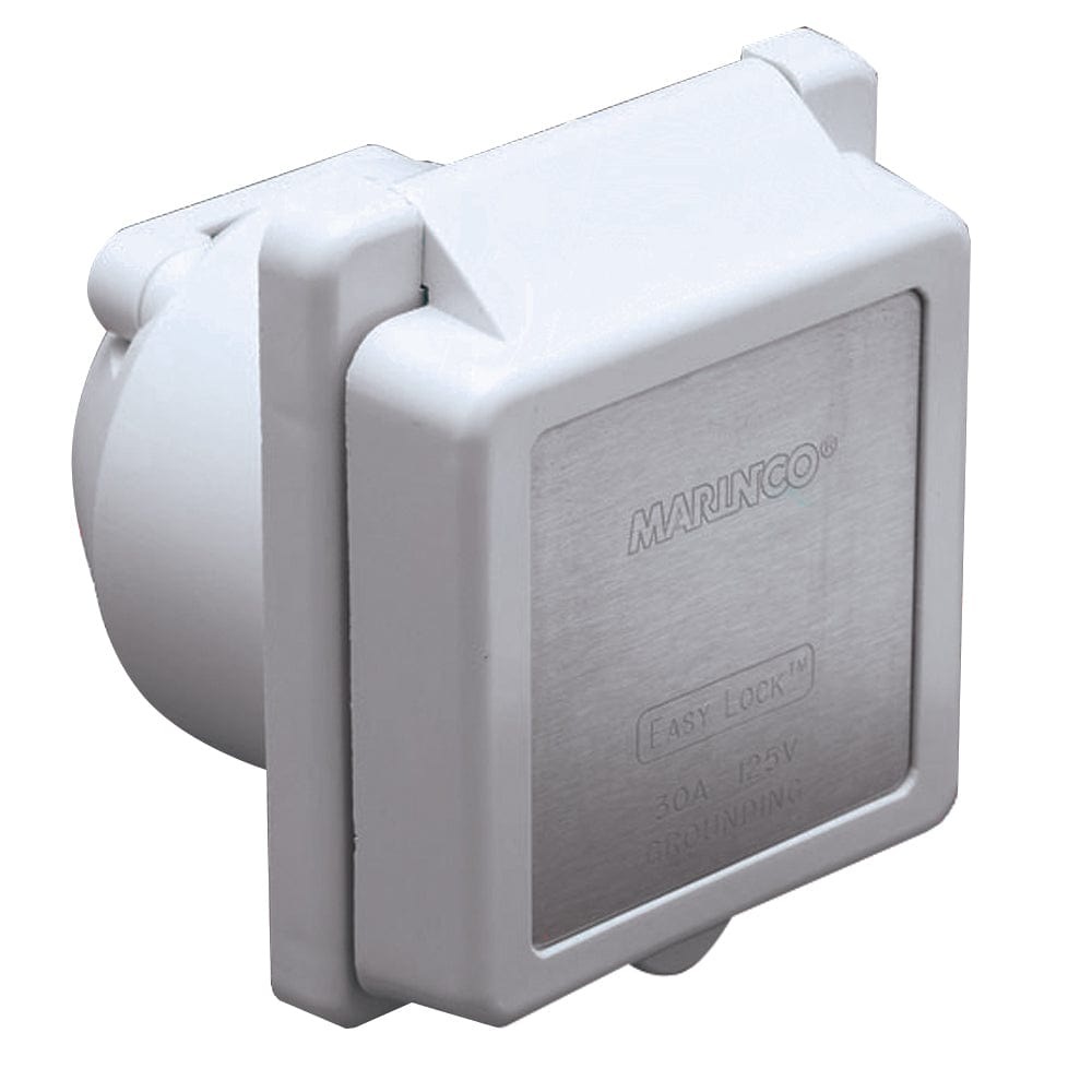 Marinco 301EL-B 30A Power Inlet - White - 125V [301EL-B] - The Happy Skipper