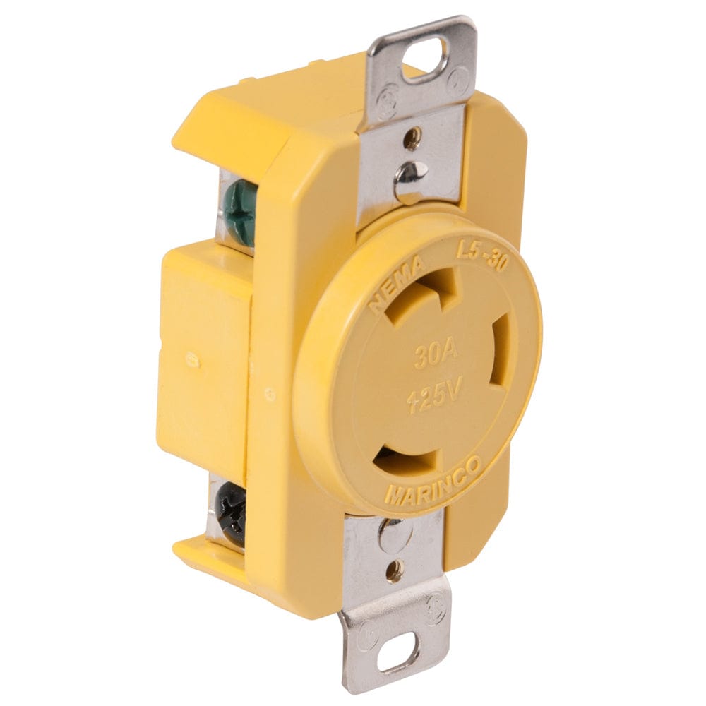 Marinco 305CRR 30A Receptacle - Yellow - 125V [305CRR] - The Happy Skipper