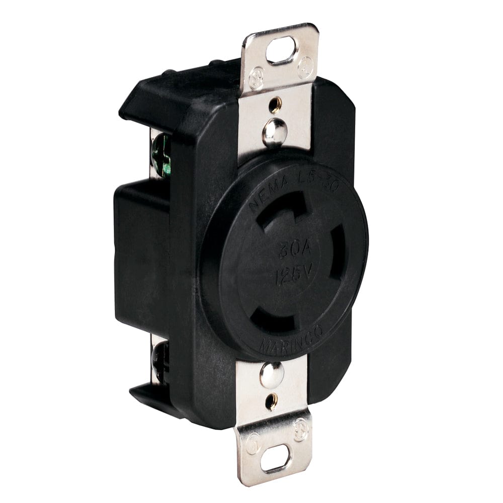 Marinco 305CRRB 125V 30Amp Locking Receptacle - Black [305CRRB] - The Happy Skipper