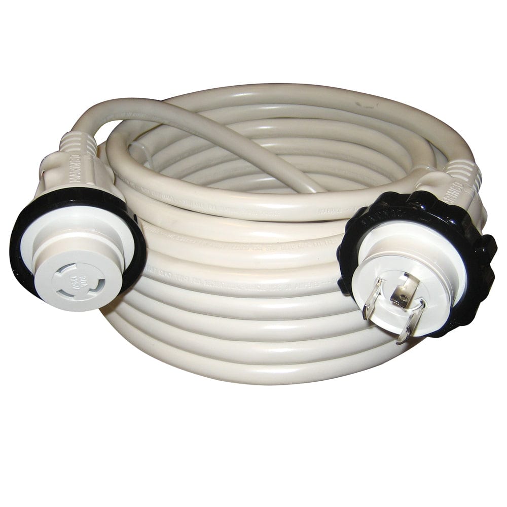 Marinco 30A 125V Molded Standard Cordset - White - 50' [199120] - The Happy Skipper