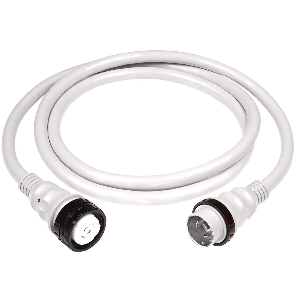 Marinco 50Amp 125/250V Shore Power Cable - 25' - White [6152SPPW-25] - The Happy Skipper