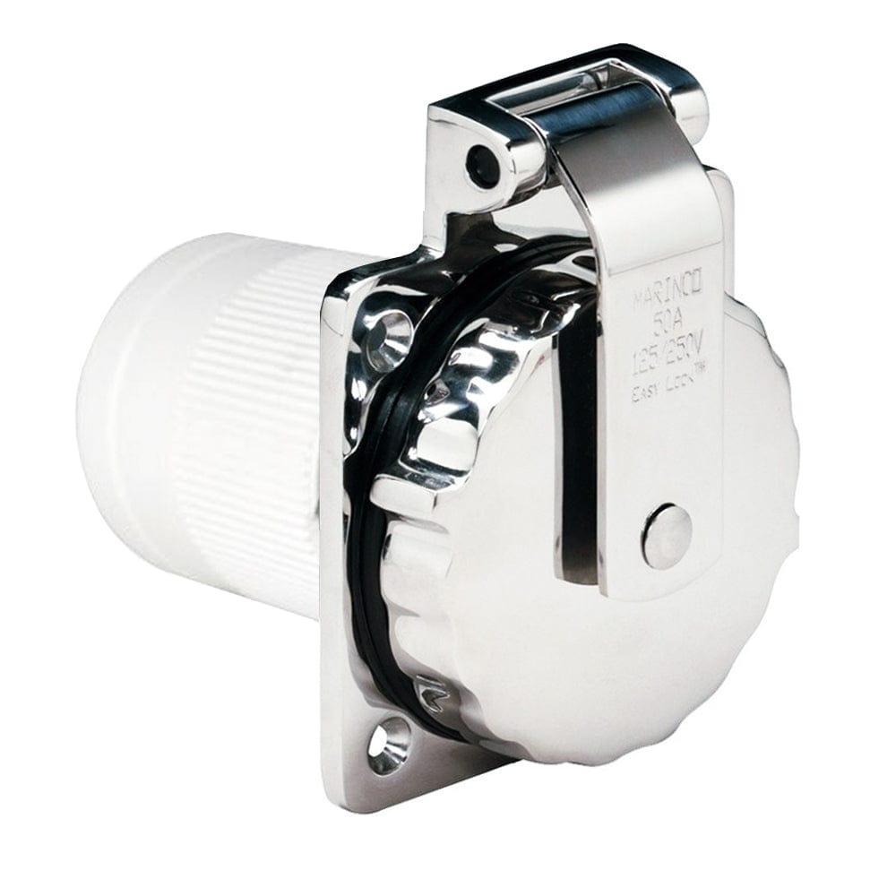 Marinco 6373EL-B 50Amp 125/250V Stainless Steel Inlet [6373EL-B] - The Happy Skipper