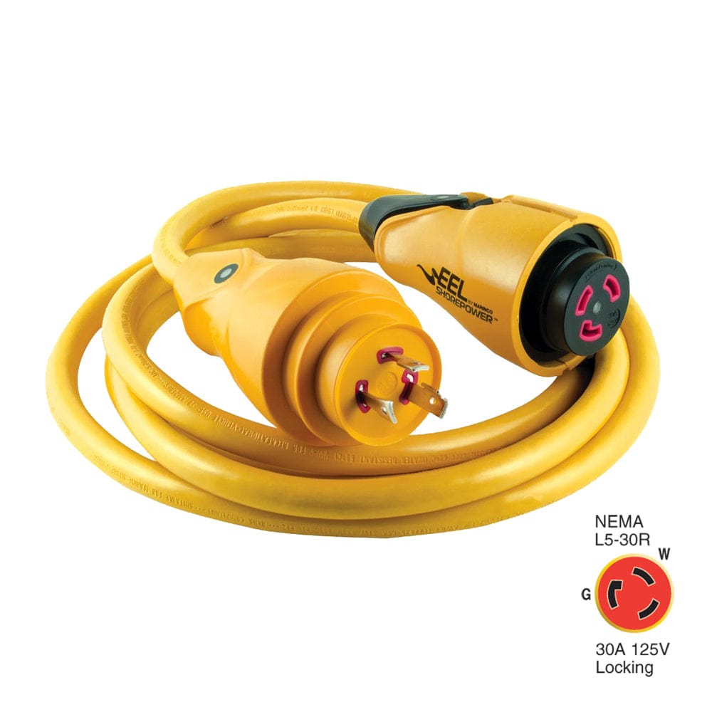 Marinco CS30-12 EEL 30A 125V Shore Power Cordset - 12' - Yellow [CS30-12] - The Happy Skipper