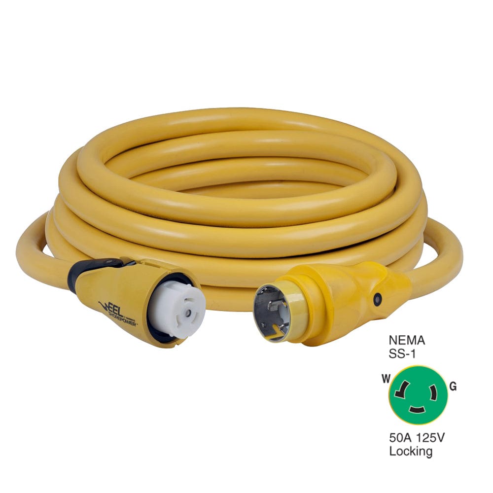 Marinco CS503-25 EEL 50A 125V Shore Power Cordset - 25' - Yellow [CS503-25] - The Happy Skipper