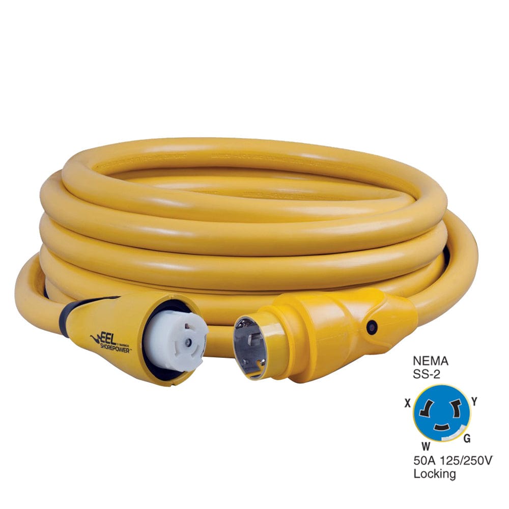 Marinco CS504-25 EEL 50A 125V/250V Shore Power Cordset - 25' - Yellow [CS504-25] - The Happy Skipper