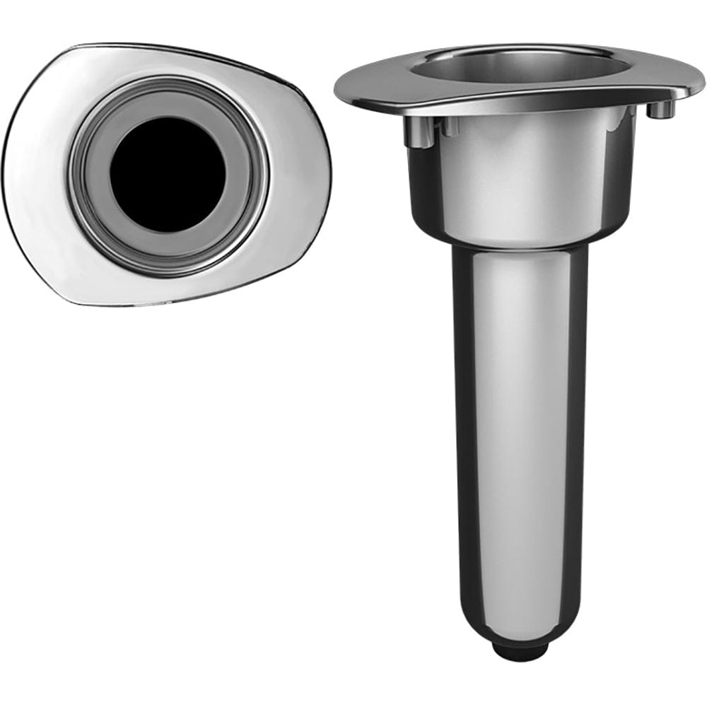 Mate Series Elite Screwless Stainless Steel 0 Rod Cup Holder - Drain - Oval Top [C2000DS] - The Happy Skipper