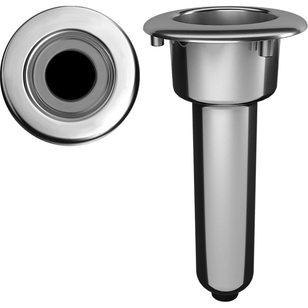 Mate Series Elite Screwless Stainless Steel 0 Rod Cup Holder - Drain - Round Top [C1000DS] - The Happy Skipper
