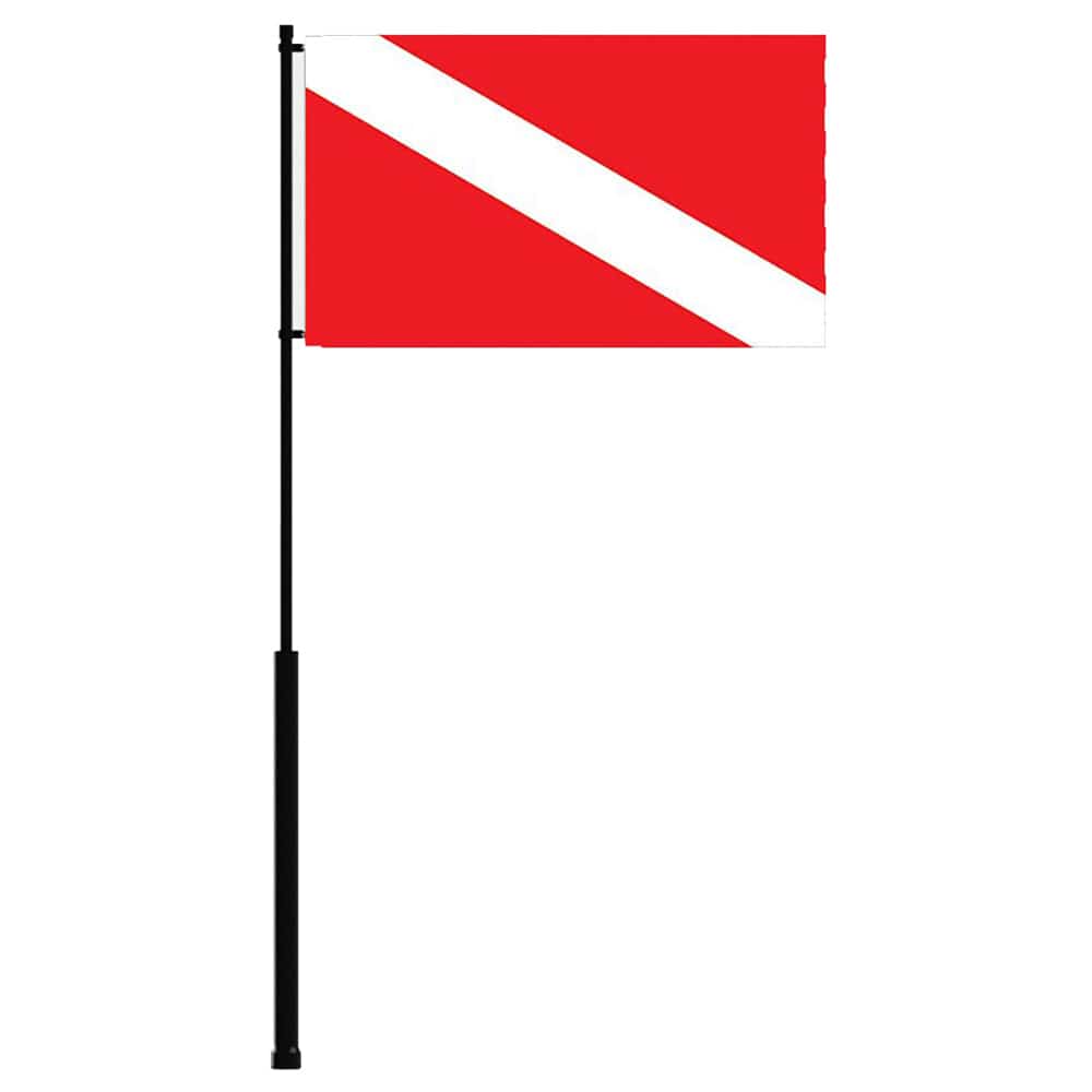 Mate Series Flag Pole - 36" w/Dive Flag [FP36DIVE] - The Happy Skipper