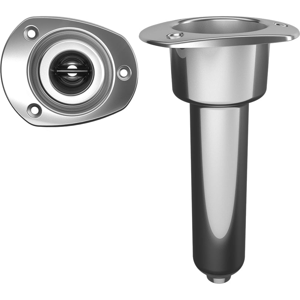 Mate Series Stainless Steel 0 Rod Cup Holder - Drain - Oval Top [C2000D] - The Happy Skipper