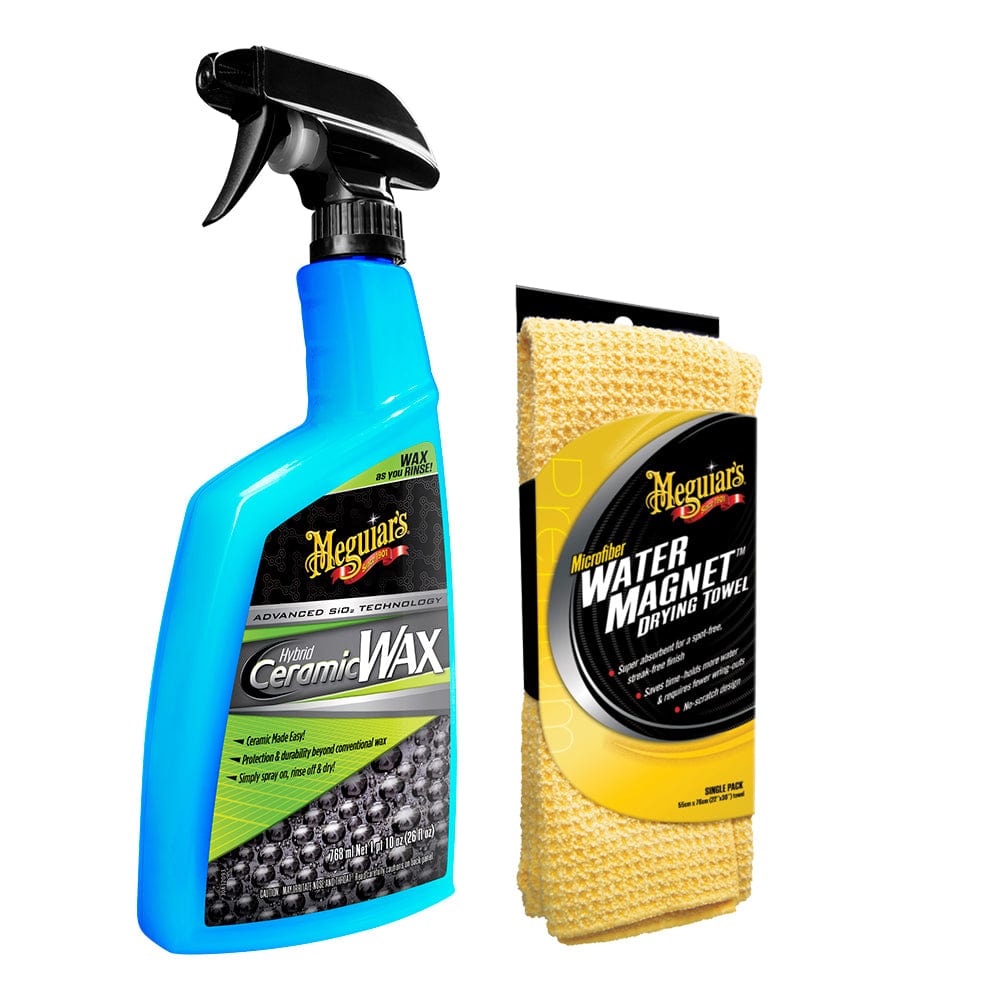 Meguiars Hybrid Ceramic Wax w/Water Magnet Microfiber Drying Towel - 22" x 30" [G190526-X2000KIT] - The Happy Skipper