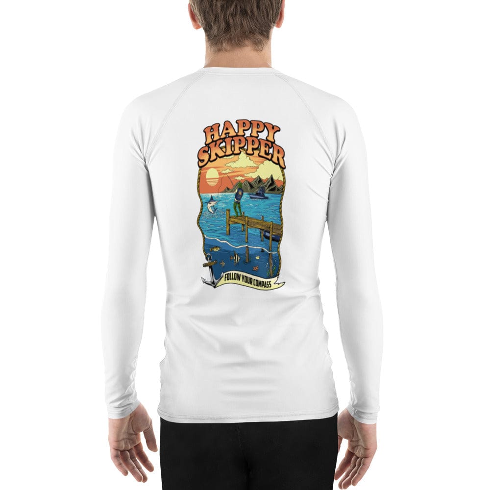 Men's Rash Guard - Great Catch Design with UPF 50 Sun Protection - The Happy Skipper
